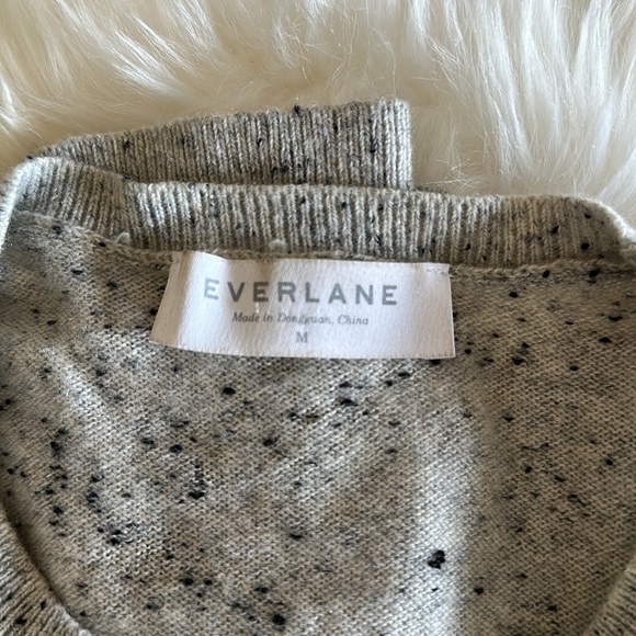 Everlane Grey Donegal Cashmere Sweater Size M - Picture 3 of 11